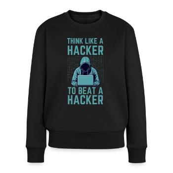 Hacker Cybersecurity IT Cybersicherheit - Frauen Premium Bio Pullover - Schwarz - Vorne - Julia (174cm)