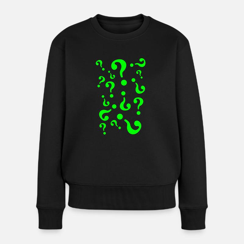 Question Marks - Women's Premium Organic Jumper - black