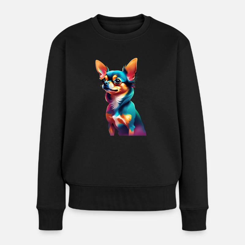 chihuahua - Frauen Premium Bio Pullover - Schwarz