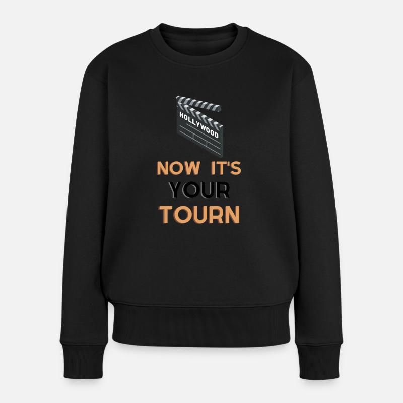 Motivation-now it is your turn - Frauen Premium Bio Pullover - Schwarz