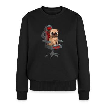 Dog Gaming Stuhl - Frauen Premium Bio Pullover - Schwarz - Vorne - Julia (174cm)