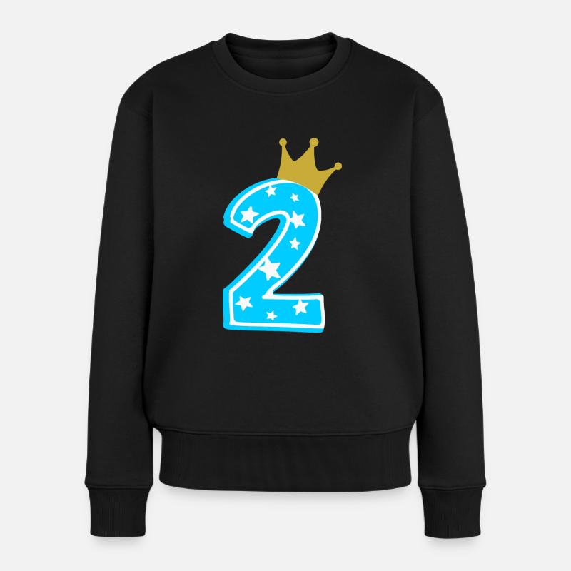 2 Krone 2. Geburtstag 2 Jahre - Frauen Premium Bio Pullover - Schwarz