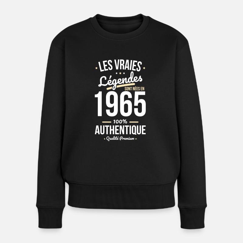 60-jähriges Jubiläum - 1965 wurden Legenden geboren - Frauen Premium Bio Pullover - Schwarz