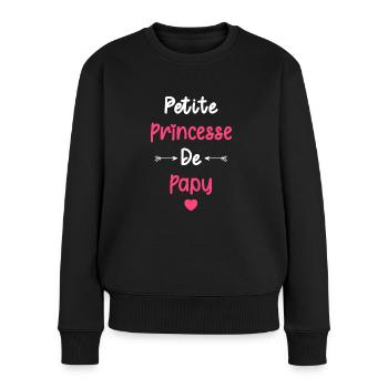 Petite princesse de papy - Pull Premium bio Femme - noir - Devant - Julia (174cm)