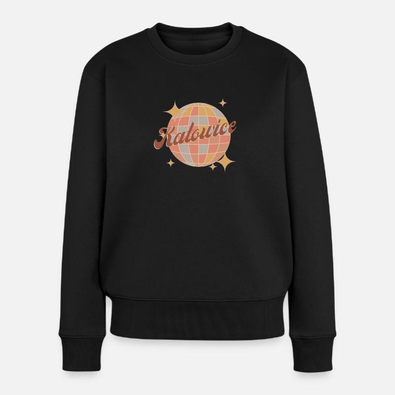 Katowice Kattowitz Polen Retro Vintage Design - Frauen Premium Bio Pullover - Schwarz