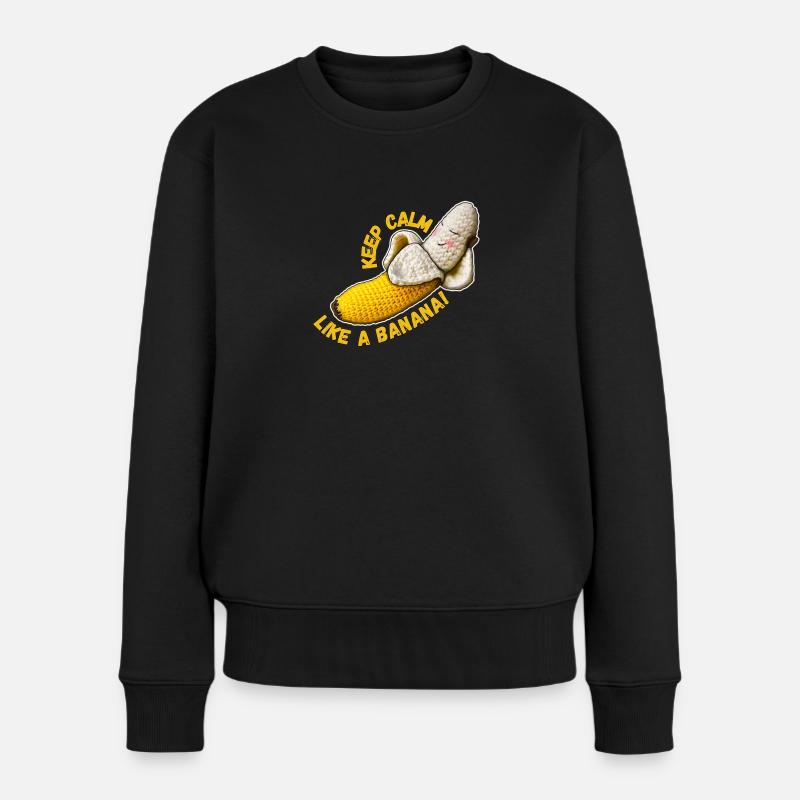 Restez calme comme une banane - Pull Premium bio Femme - noir