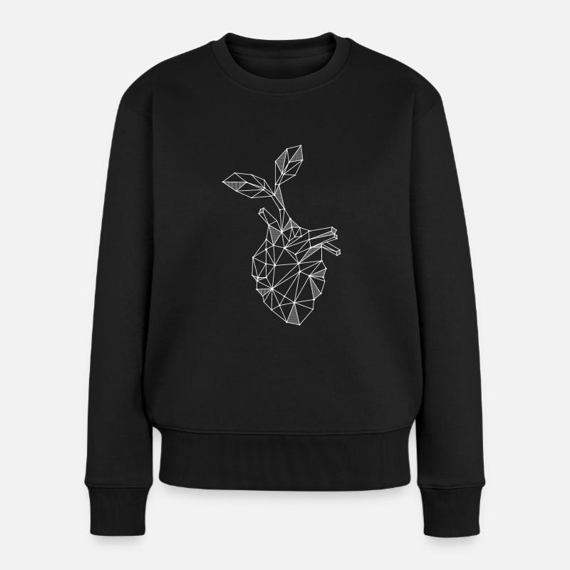 Pflanze & Herz 2 - Frauen Premium Bio Pullover - Schwarz