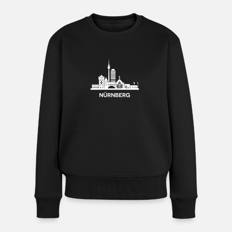 Nürnberg, weiß - Frauen Premium Bio Pullover - Schwarz