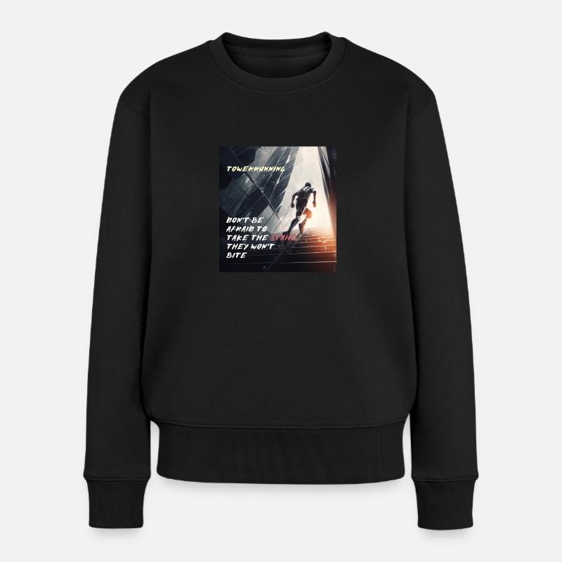 Towerrunning, Treppensteigen Elite Workout - Frauen Premium Bio Pullover - Schwarz