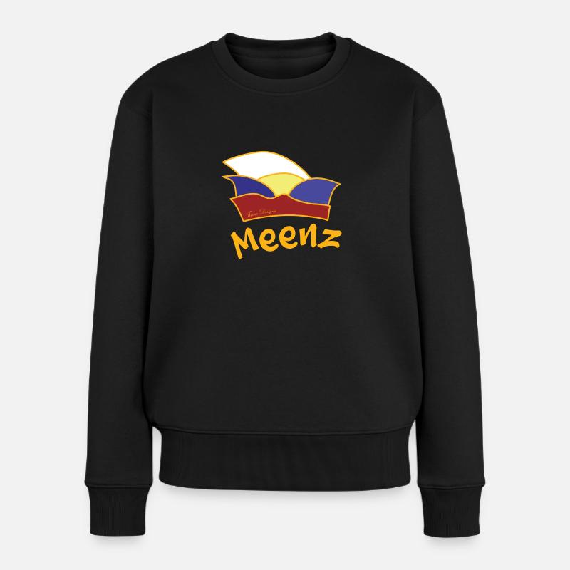 Meenz, Mainz mit Narrenkappe, Helau Fastnacht - Frauen Premium Bio Pullover - Schwarz