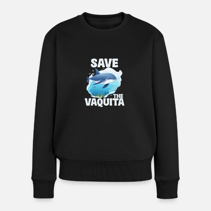 Rettet Den Vaquita-Schweinswal Cochito - Frauen Premium Bio Pullover - Schwarz