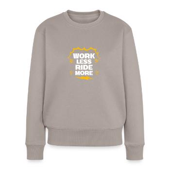 Travailler moins, rouler plus - La liberté de la route - Pull Premium bio Femme - taupe - Devant - Julia (174cm)