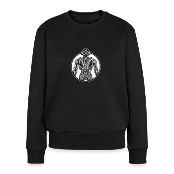 Roboter - Frauen Premium Bio Pullover - Schwarz - Vorne - Julia (174cm)