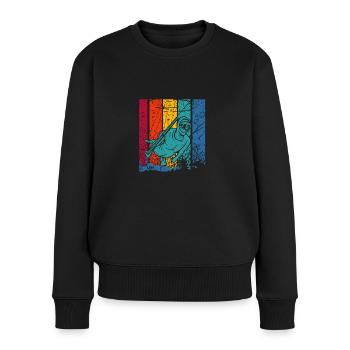 Spearfishing - spear fishing flag t-shirt - Frauen Premium Bio Pullover - Schwarz - Vorne - Julia (174cm)