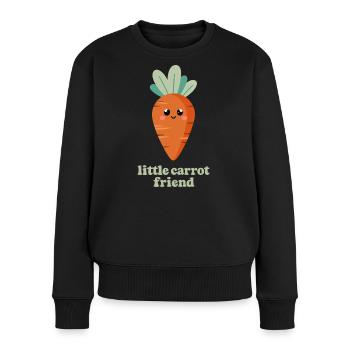 Petit ami carotte - Pull Premium bio Femme - noir - Devant - Julia (174cm)