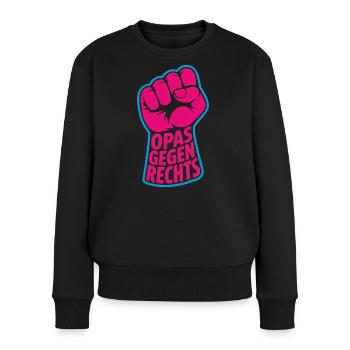 Antifaschistische Opas gegen Rechts - Antifa Logo - Frauen Premium Bio Pullover - Schwarz - Vorne - Julia (174cm)