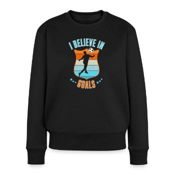 Football Goals Mantra - Women's Premium Organic Jumper - black - Front - Julia (174cm)