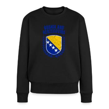 Bosnien und Herzegowina - Frauen Premium Bio Pullover - Schwarz - Vorne - Julia (174cm)