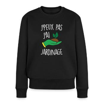 J'peux pas j'ai jardinage - Pull Premium bio Femme - noir - Devant - Julia (174cm)