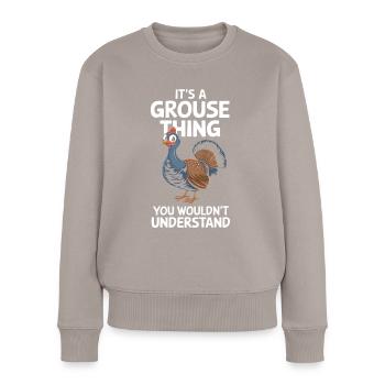 Auerhahn - Frauen Premium Bio Pullover - Taupe - Vorne - Julia (174cm)