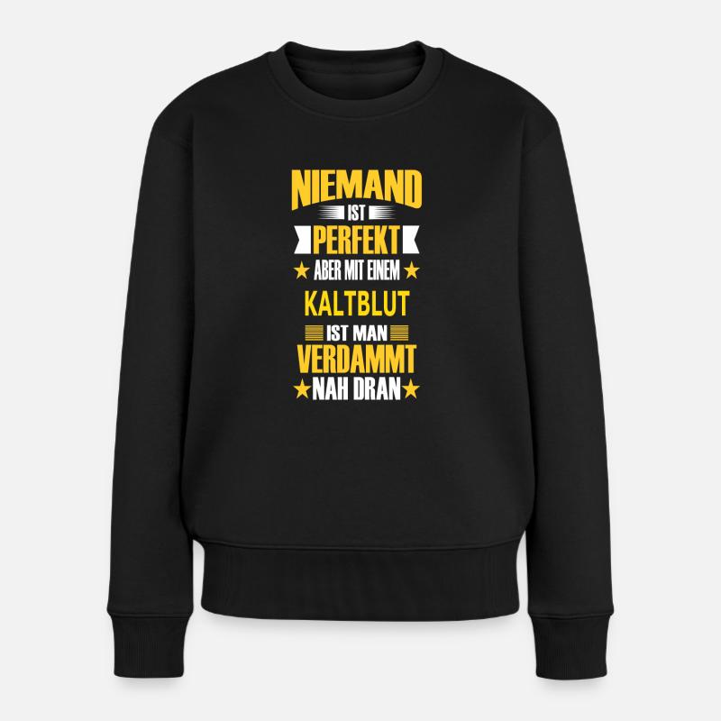 KALTBLUT - Frauen Premium Bio Pullover - Schwarz