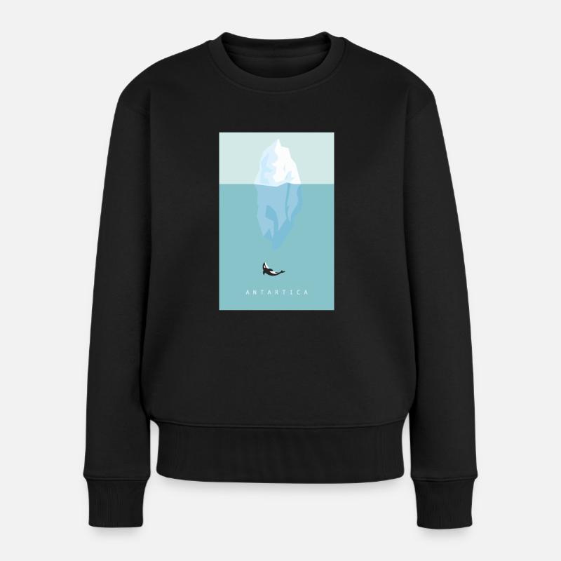 Antarktis - Frauen Premium Bio Pullover - Schwarz