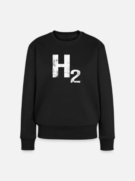 H2 Wasserstoff - Frauen Premium Bio Pullover - Schwarz