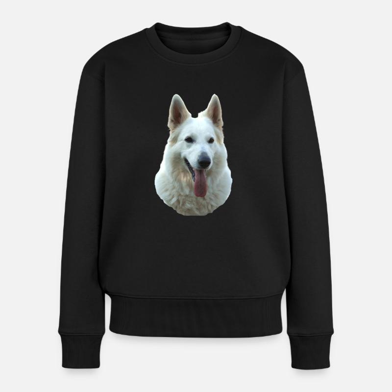 white Lady Portrait - Frauen Premium Bio Pullover - Schwarz