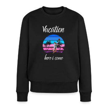 Vacation here i come - Women's Premium Organic Jumper - black - Front - Julia (174cm)