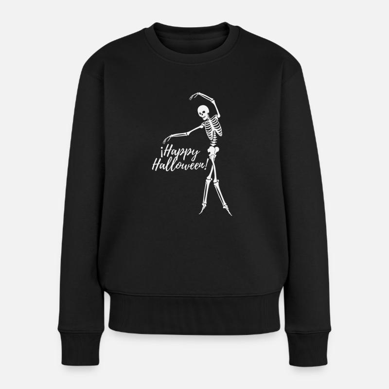 Skelett Ballett Halloween - Frauen Premium Bio Pullover - Schwarz