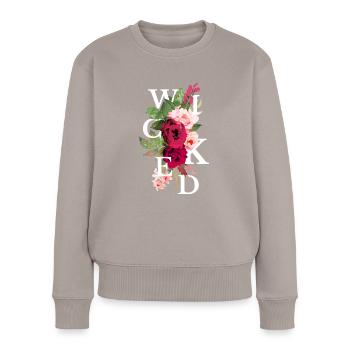 Wicked flowers - Women's Premium Organic Jumper - taupe - Front - Julia (174cm)