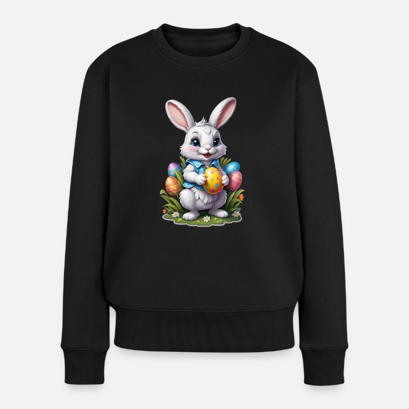 Osterhäschen - Frauen Premium Bio Pullover - Schwarz