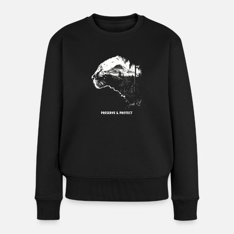 Preserve & Protect Schwarzer Panter Jaguar - Frauen Premium Bio Pullover - Schwarz
