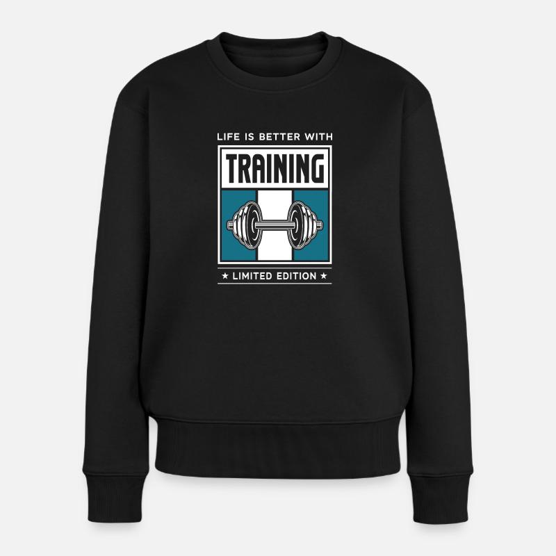 Training - Frauen Premium Bio Pullover - Schwarz