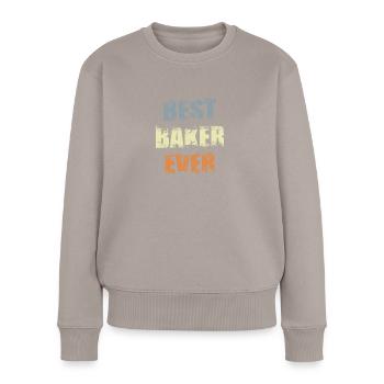 Bester Bäcker - Frauen Premium Bio Pullover - Taupe - Vorne - Julia (174cm)