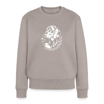 Schwarzwildbracke Portrait Hunde Jagdhund Wilsigns - Frauen Premium Bio Pullover - Taupe - Vorne - Julia (174cm)
