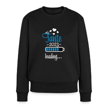 tante 2023 - Frauen Premium Bio Pullover - Schwarz - Vorne - Julia (174cm)