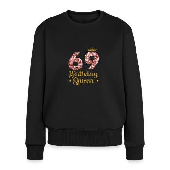 69e anniversaire Reine 69 ans Soixante-neuf ans - Pull Premium bio Femme - noir - Devant - Julia (174cm)
