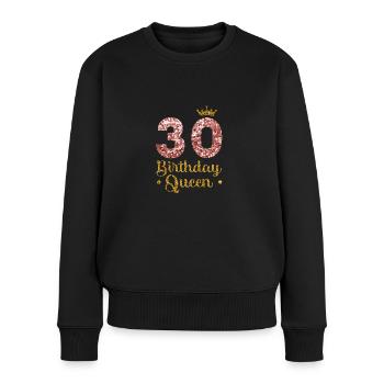 30th birthday Queen 30 years Thirty - Women's Premium Organic Jumper - black - Front - Julia (174cm)
