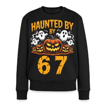 Verfolgt von 67 Sechs Sieben Meme Gen Alpha Basketball - Frauen Premium Bio Pullover - Schwarz - Vorne - Julia (174cm)