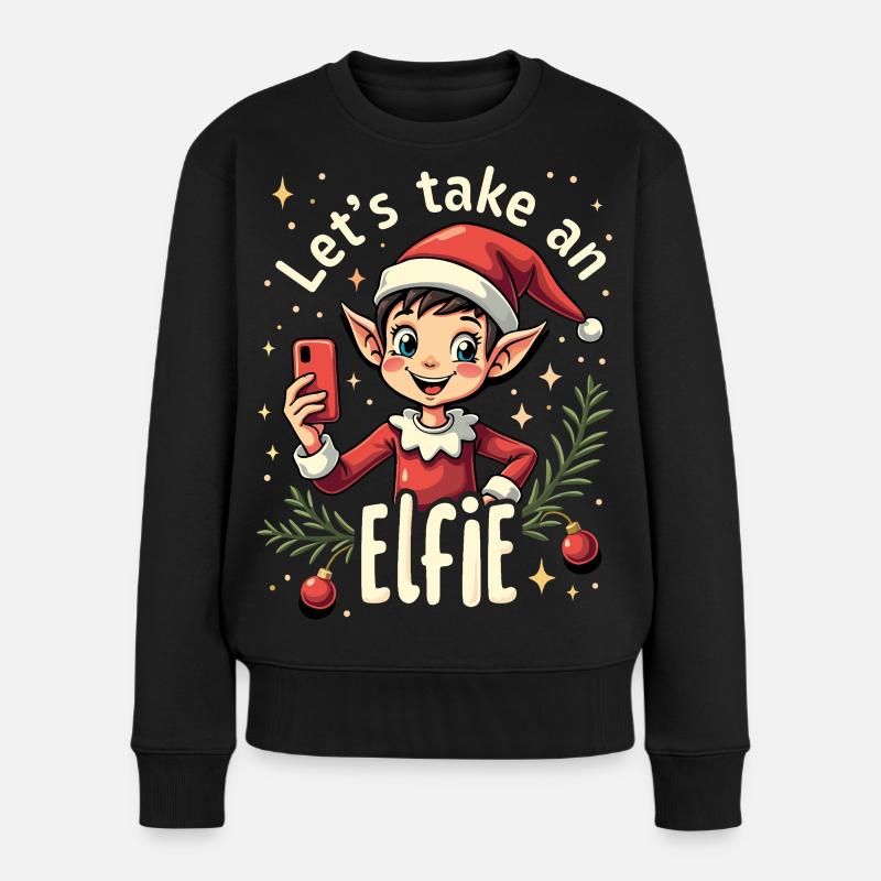 Nehmen wir einen Elfie - Frauen Premium Bio Pullover - Schwarz