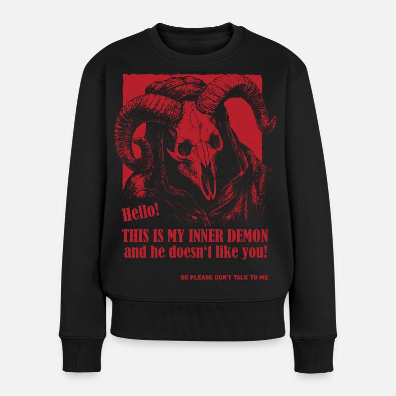 Mein Innerer Dämon - Frauen Premium Bio Pullover - Schwarz