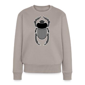 Mystic Scarabée : T-shirt symbolique - Pull Premium bio Femme - taupe - Devant - Julia (174cm)