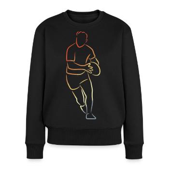 Rugby Player Sketch - Women's Premium Organic Jumper - black - Front - Julia (174cm)
