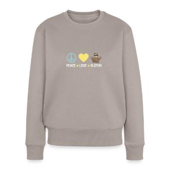Tropisches Zoo Tier Geschenk Peace Faultier - Frauen Premium Bio Pullover - Taupe - Vorne - Julia (174cm)