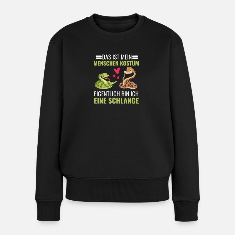 Lustiges Schlangen Kostüm Geschenk Schlange - Frauen Premium Bio Pullover - Schwarz