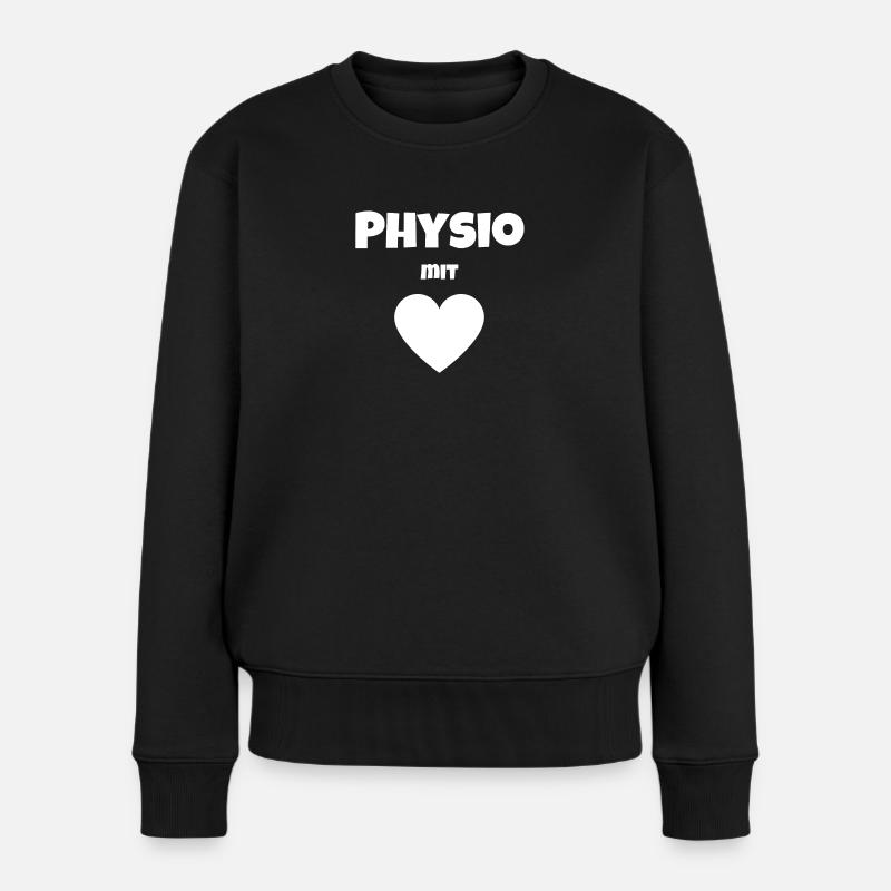 Physio mit Herz - Geschenkideen für Physios - Frauen Premium Bio Pullover - Schwarz