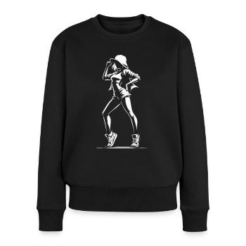 Design adolescent à la mode pour les filles et les jeunes femmes - Pull Premium bio Femme - noir - Devant - Julia (174cm)