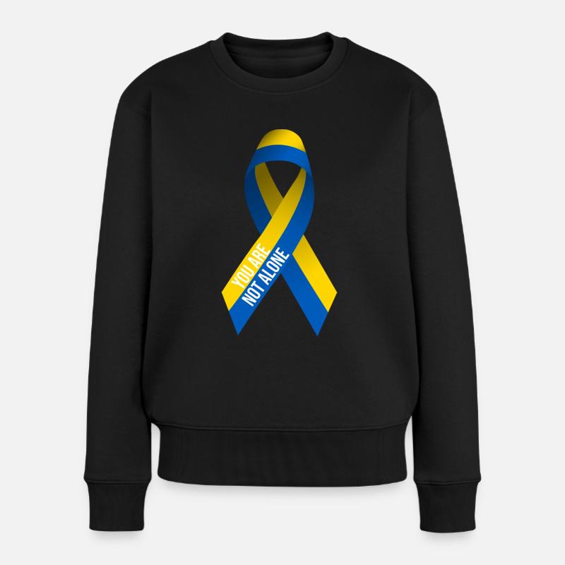 Soutenez le projet de paix en Ukraine - pas seul - Pull Premium bio Femme - noir