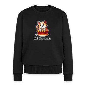 Chat d’anniversaire - Pull Premium bio Femme - noir - Devant - Julia (174cm)